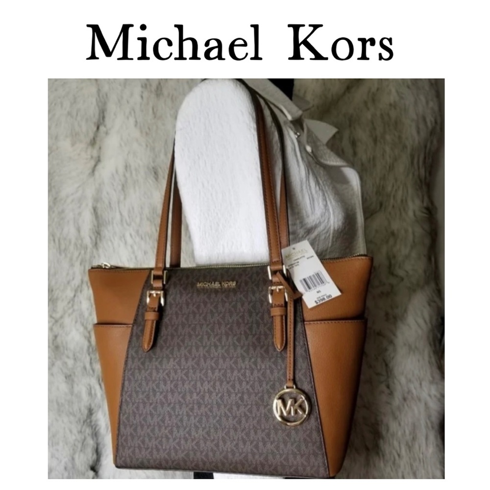 🎉Host Pick x2🎉 NWT Michael Kors Classic Charlotte Large Tote in Brown! - Picture 1 of 16